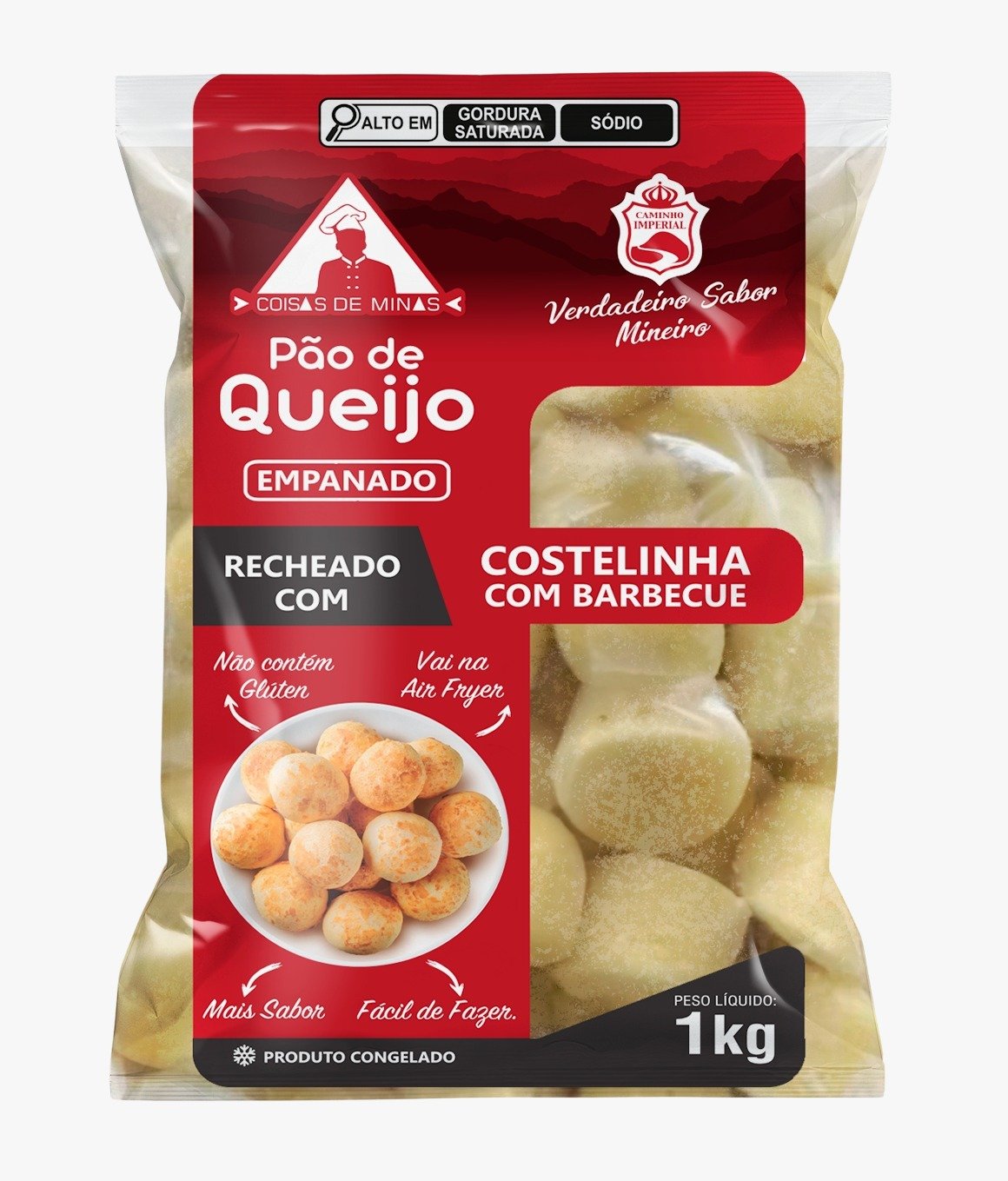Pão de queijo recheado Costelinha com Barbecue Coisas de Minas 1kg
