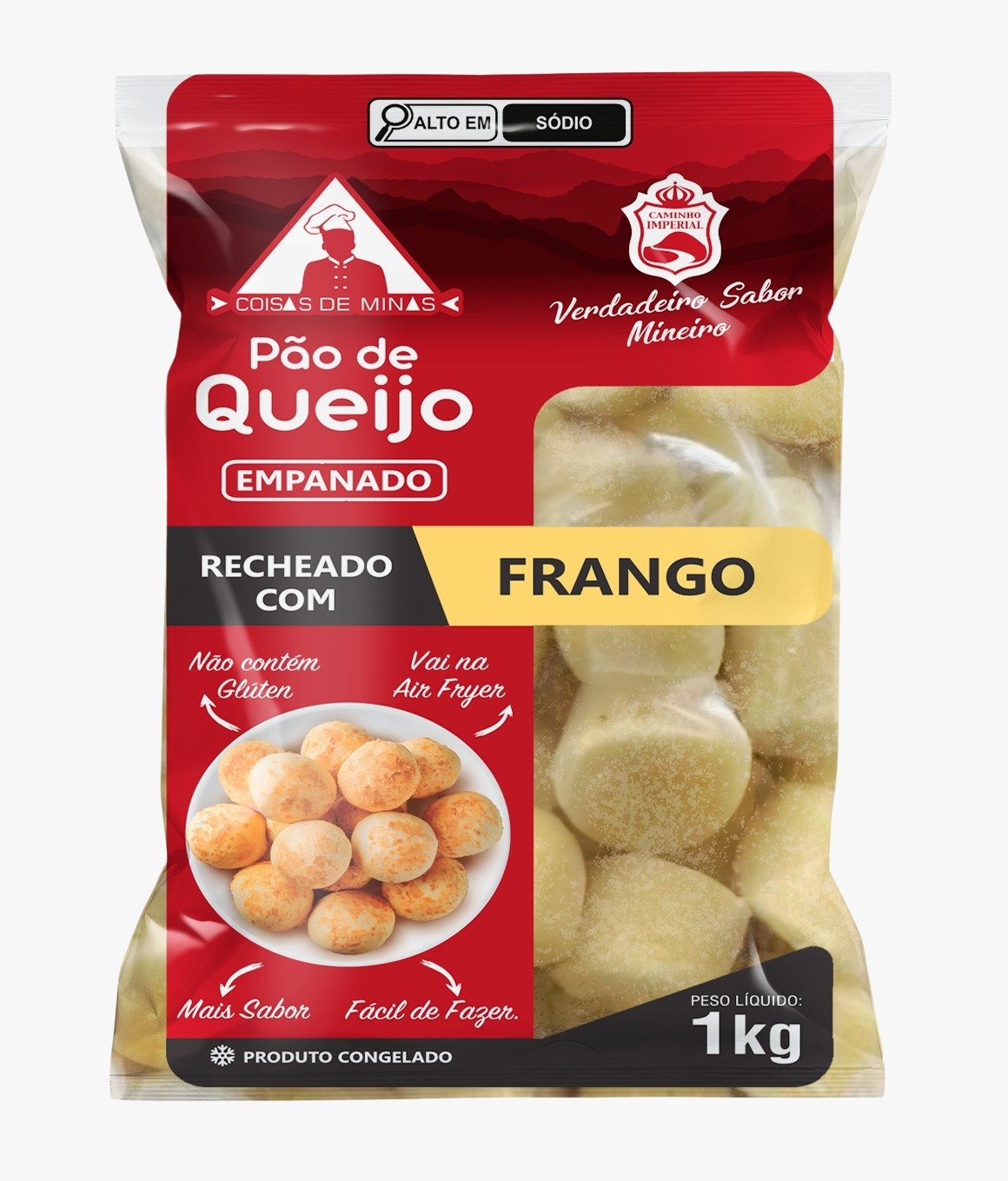 Pão de queijo recheado com Frango Coisas de Minas 1kg